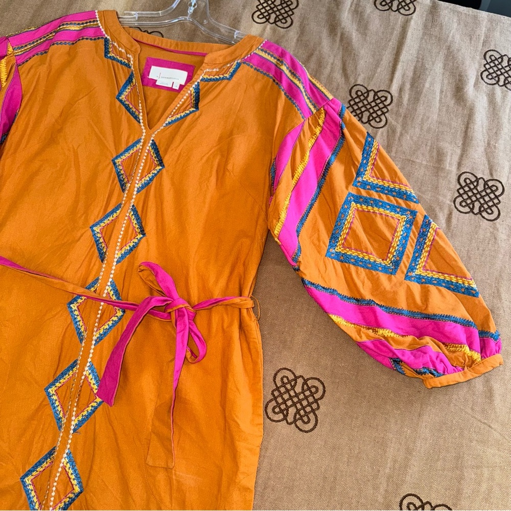 Anthropologie Stasiana Embroidered Patchwork Long Sleeve Tunic Dress - Picture 5 of 17